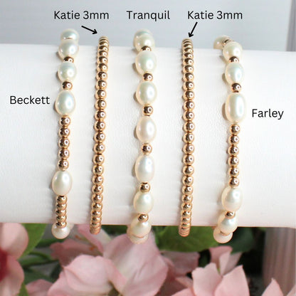 Freshwater Pearl and Gold Filled Bead Bracelet - Newgate