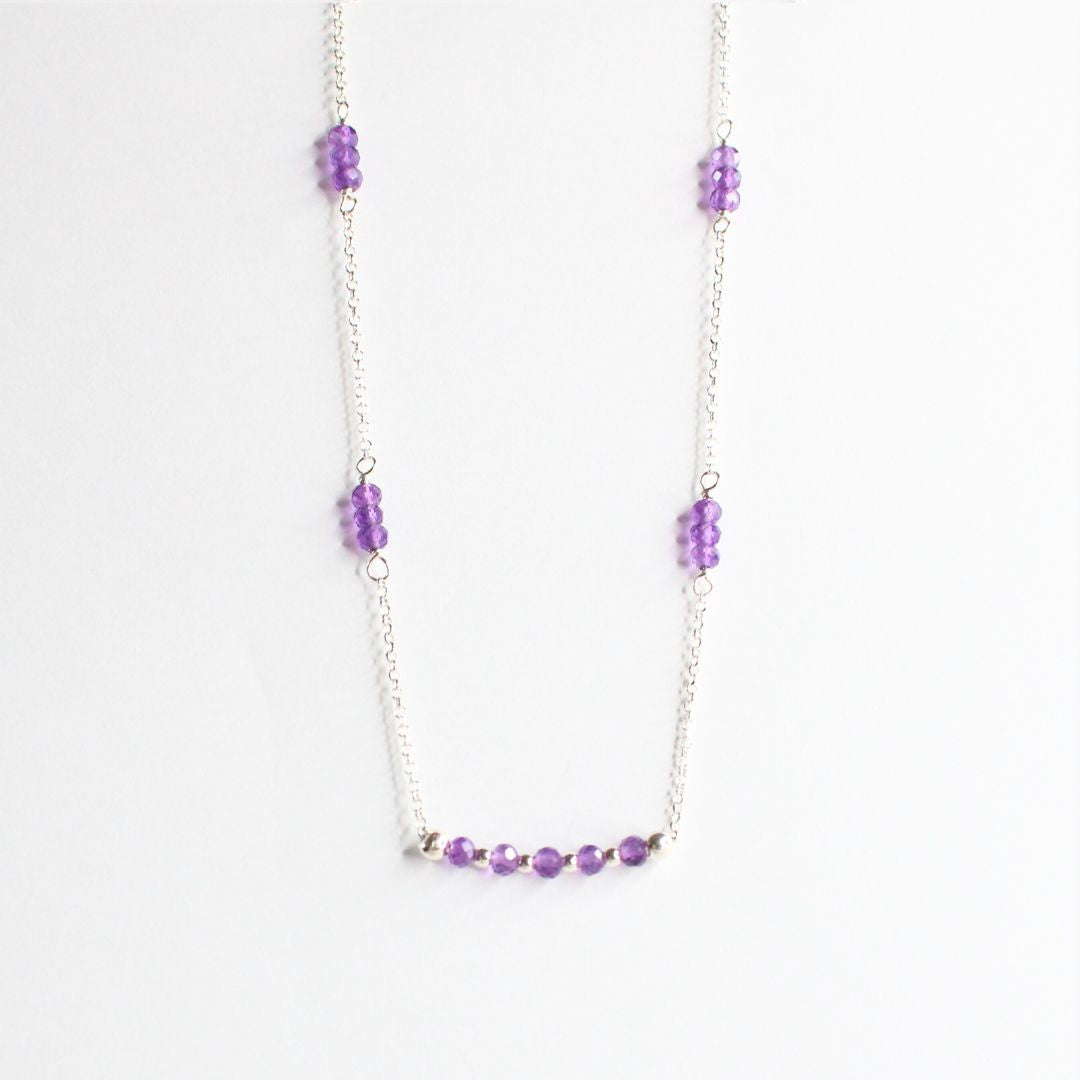 Amethyst Gemstone February Birthstone Necklace - Devon