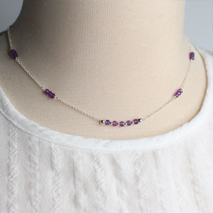 Amethyst Gemstone February Birthstone Necklace - Devon