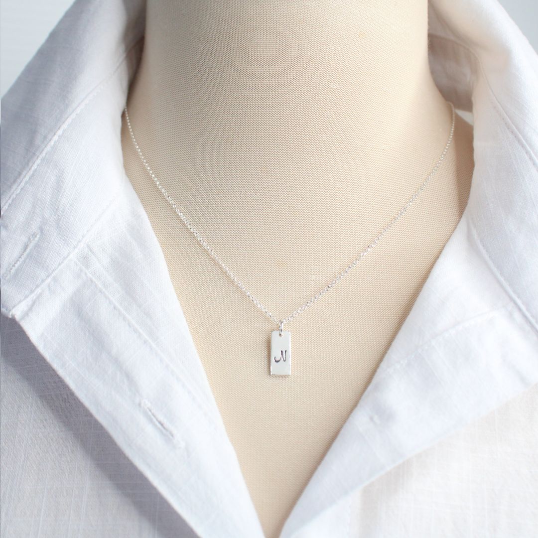 Aria -Tag - Initial Pendant Necklace