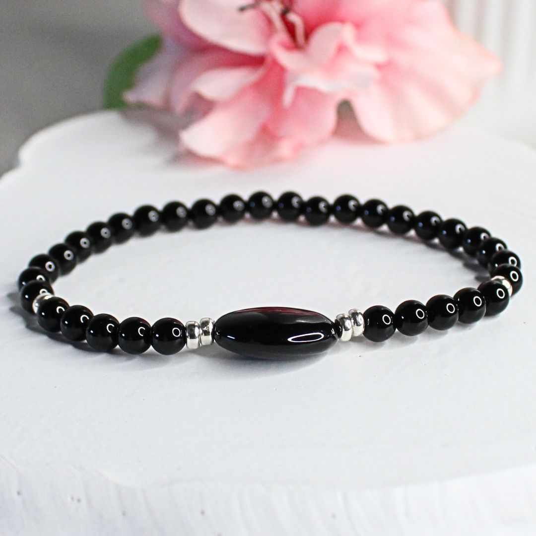 Black Onyx and Sterling Silver Bracelet - Bedford