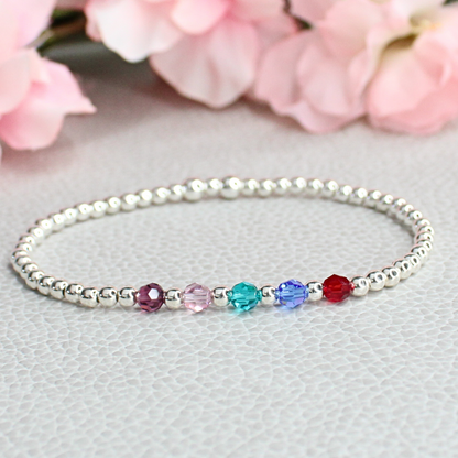 Mother's Birthstone Bracelets with Swarovski Crystals