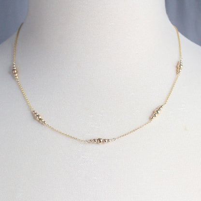 Integrity - Graduated 5 Bead Gold Station Chain Necklace