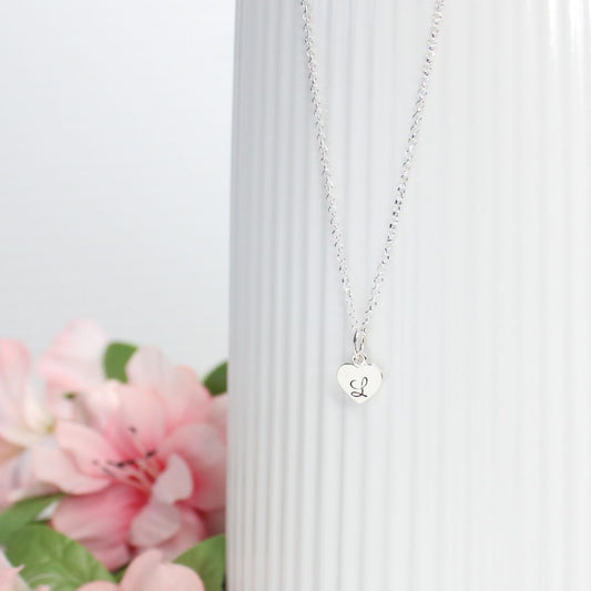 Valentina - Initial - Heart Pendant Necklace