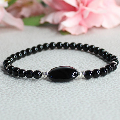 Black Onyx and Sterling Silver Bracelet - Bedford