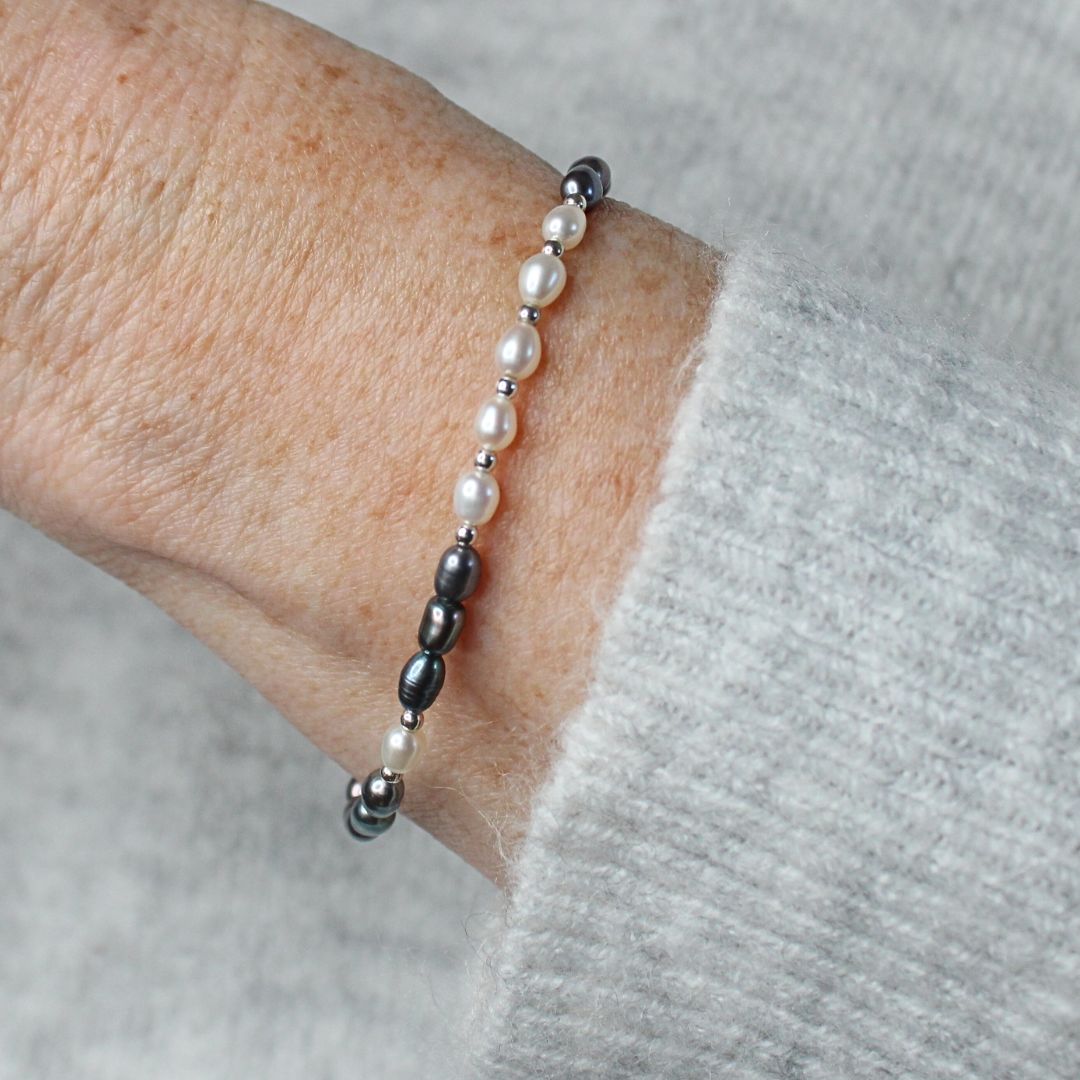 Peacock and White Pearl Bracelet - Larkfield