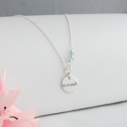 Bella Love Drop - Personalized Disc Pendant Necklace