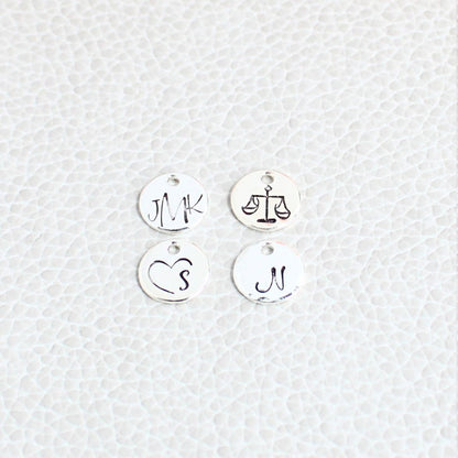 Sterling Silver Round Love Drop Charm