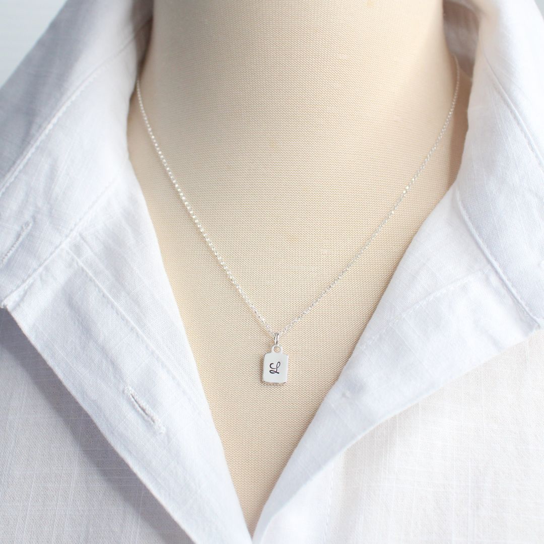 Isla - Square - Initial Pendant Necklace