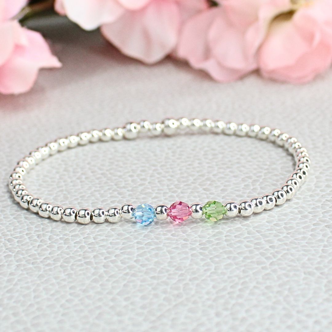 Mother's Birthstone Bracelets with Swarovski Crystals