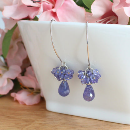 Tanzanite Long Dangle Earrings -Zoey