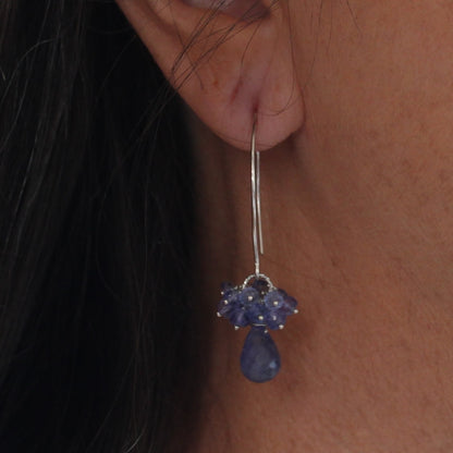 Tanzanite Long Dangle Earrings -Zoey